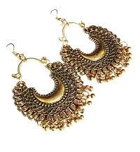 lightweight womens and girls fashion earrings moon layer gold oxidised earrings-thumb4