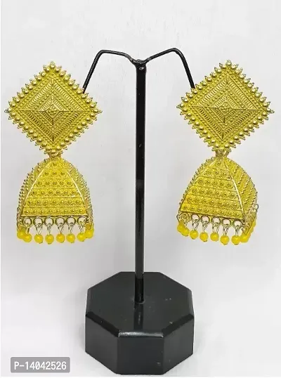 Yellow Square Earring for girls and women-thumb0