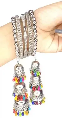 JMBW International Fashion Stylish jhumki bracelet with round earrings combo of 2-Multicolor-thumb1