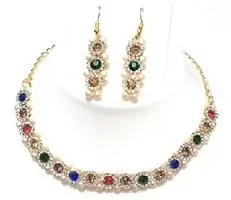 JMBW International Jewellery Fashionable Stone Jewel Set (Multicolor)-thumb1