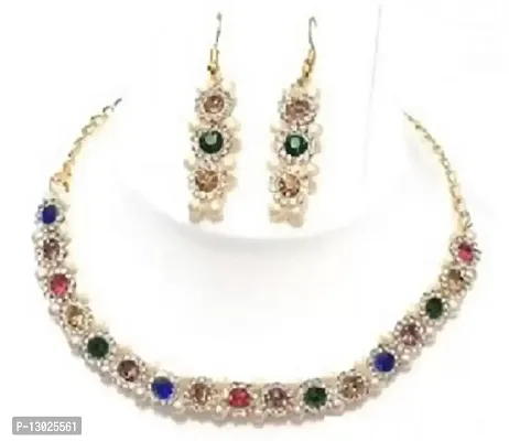 JMBW International Jewellery Fashionable Stone Jewel Set (Multicolor)-thumb2