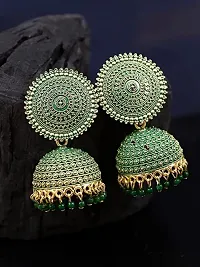 JMBW Fashion Jhumki Earrings for Women- Traditional Bollywood Ethnic Bridal Wedding Indian Pearl Hangings-thumb2