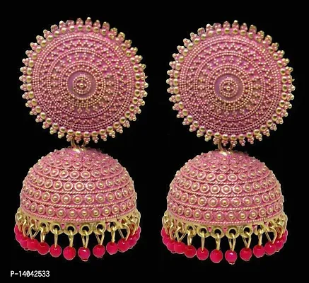 Floral Gold Plated Traditional Jhumka Earrings