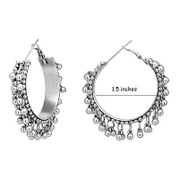 JMBW International Traditional German Silver Afghani Ghungroo Style Small Hoop Earrings For Girls And Women-thumb4