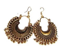 lightweight womens and girls fashion earrings moon layer gold oxidised earrings-thumb1