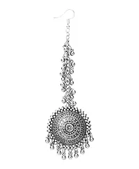 JMBW International traditional Earrings with Maang Tikka For Women/Girls/silver color-thumb1