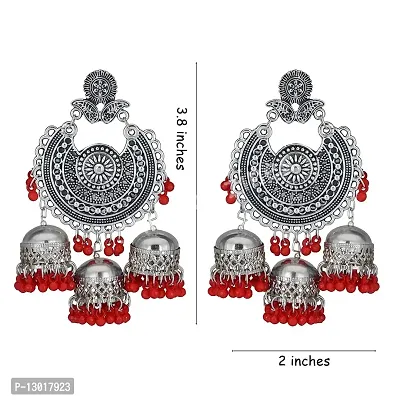 JMBW International traditional Navratri Wedding Bridal Earrings with Maang Tikka Combo for Women and Girls-thumb3