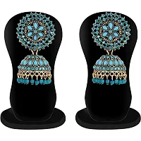 JMBW PARTYWEAR CRYSTAL STONES JHUMKI EARRINGS FOR WOMENS/GIRLS-thumb3