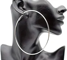 Jmbw Metal Alloy Shinning big hoop Light Wight earrings for womens/girls-thumb3