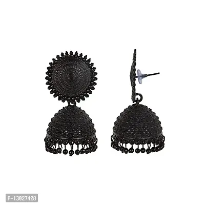 JMBW Black colour jhumka earrings traditional/ jhumka earring for girls/ Beautiful Traditional Jhumki Earring For Women-thumb2