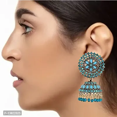 JMBW PARTYWEAR CRYSTAL STONES JHUMKI EARRINGS FOR WOMENS/GIRLS-thumb2