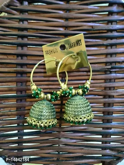 Green Bali  Jhumki earring-thumb0