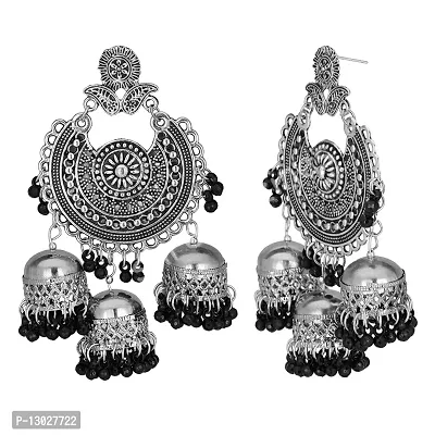 JMBW International traditional Navratri Wedding Bridal Earrings with Maang Tikka Combo for Women and Girls-thumb2