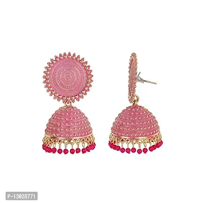 JMBW Fashion Jhumki Earrings for Women- Traditional Bollywood Ethnic Bridal Wedding Indian Pearl Hangings-thumb0