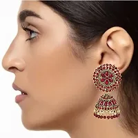 JMBW SHINNING GOLD PLATED & CRYSTAL STONES JHUMKI EARRINGS FOR WOMENS & GIRLS-thumb2