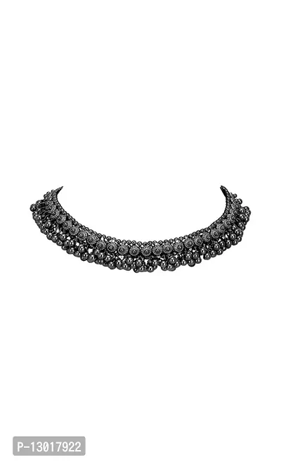 Afghani Jewellery Oxidized Jewellery Oxidised Glossy Black Ghungroo Necklace