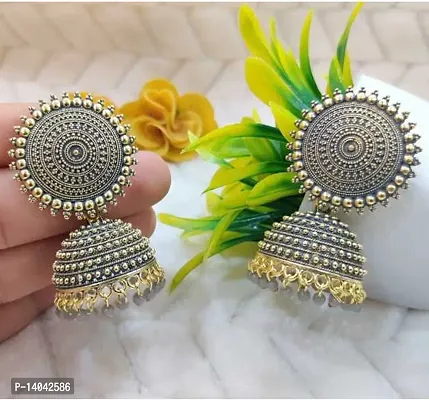 2 Jhumki Grey Combo  Earring-thumb2