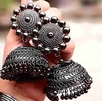 JMBW Z-BLACK BEAUTIFUL OXIDISED JHUMKA EARRING FOR GIRLS/WOMENS-thumb2