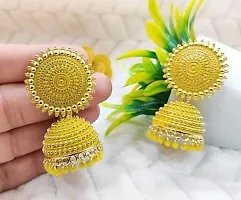 JMBW COMBO OF 2 PAIRS TRADITIONAL GOLD PLATED JHUMKI EARRINGS FOR WOMENS/GIRLS-thumb1