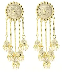 combo of 4(pairs) Gold Plated Handmade Meenawork Combo Jhumka Earrings For Womens/Girls-thumb4