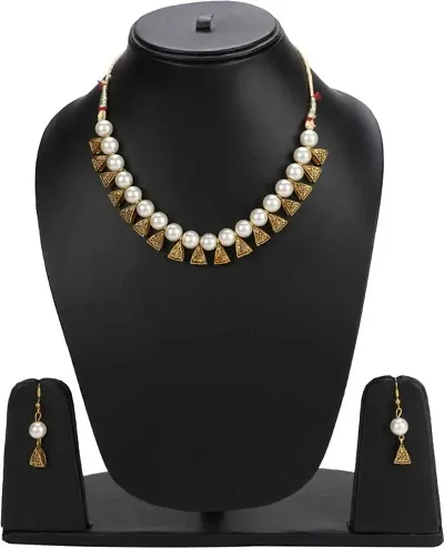 Daily Wear Pearl Beads Necklace Set
