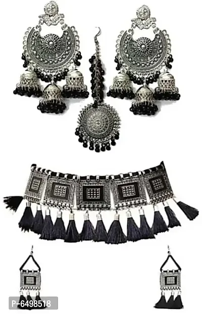 Alloy Silver Jewel Set  (Black)