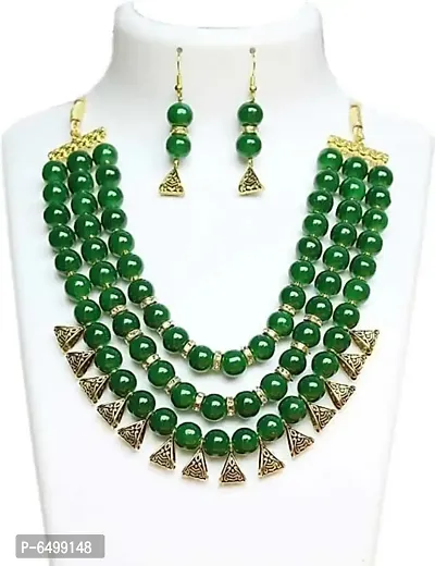 Alloy Gold-plated Jewel Set  (Green, Gold)-thumb0