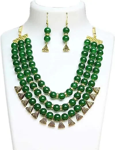 Fancy Design Alloy Beads Jewellery Set