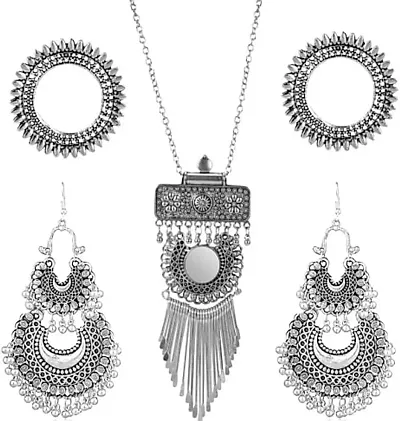 Elegant Metal Jewellery Set For Women and Girls