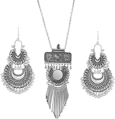 Oxidized Long Necklace Set