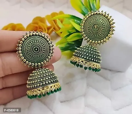 green drop jhumka-thumb0