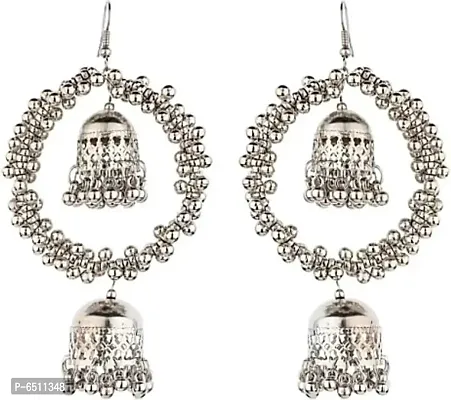 Oxidize silver jhumki earrings