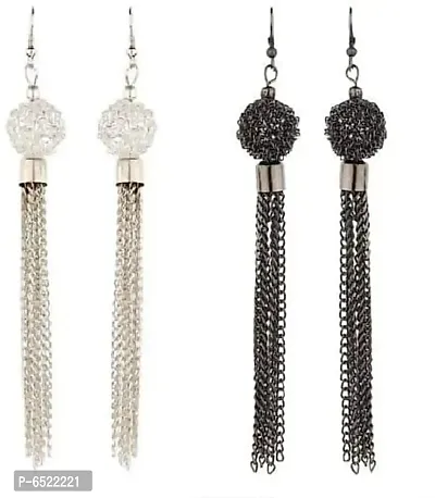 long earring(whie/ black) combo