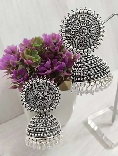 Trendy Beautiful Brass Jhumkas Earrings