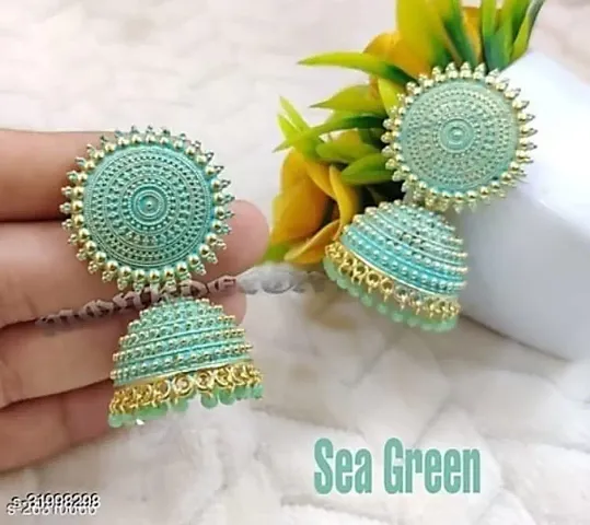 Shimmering Trendy Sea Plated Alloy Earrings For Women