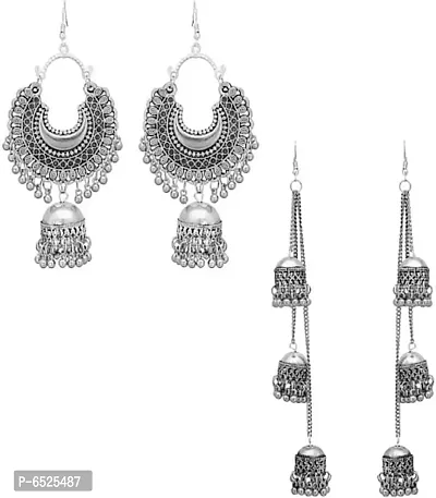 Oxidize silver earrings-thumb0