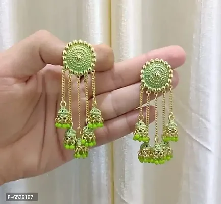 Oxidize golden 5drop jhumki