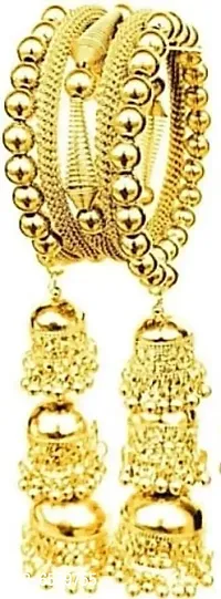 Oxidize golden drop jhumka bracelet