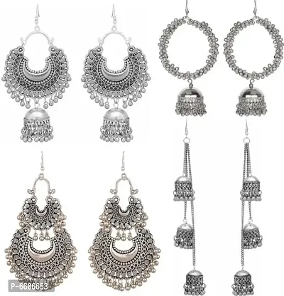 Oxidize silver earrings 4 PAIR COMBO-thumb0