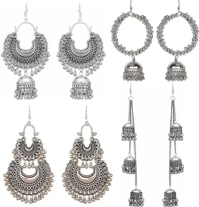 Stylish Metal Earrings For Women Combo Of 4