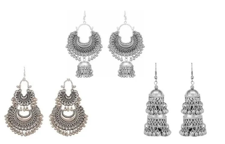 2 CHANDBALI AND 1 DROP EARRING 3 PAIR