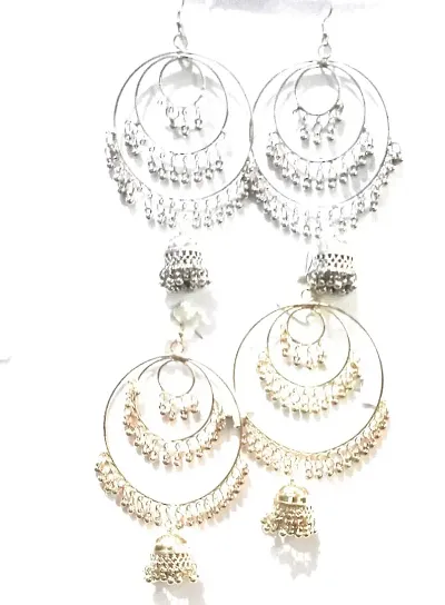 Oxidize silver 2mirror earrings combo