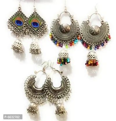 MULTI COLOR JHUMKI EARRING 3 PAIR-thumb0