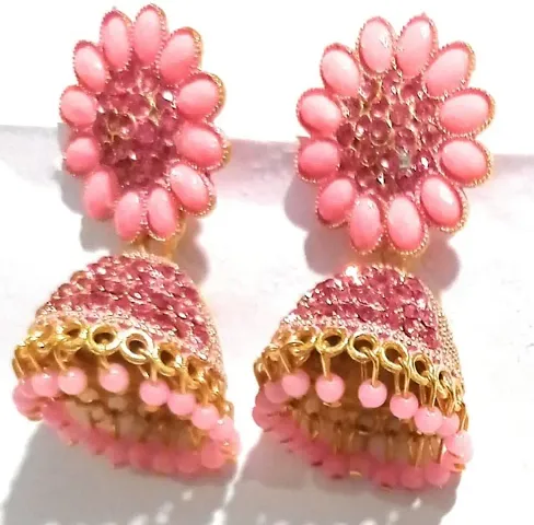 stoneandbeads work jhumki earrings