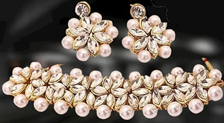 Trendy Design Alloy Beads Choker Jewellery Set