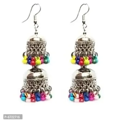 Letest multicolor 2 drop jhumki earrings