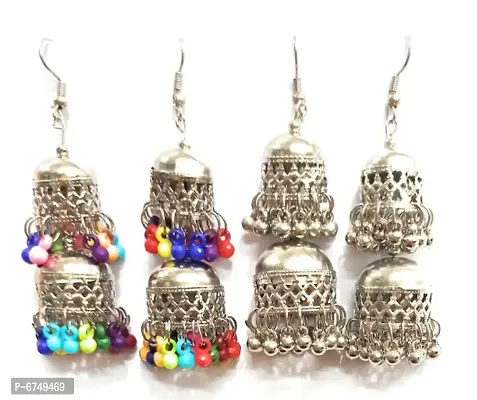 Trendy beads work jhumki earrings