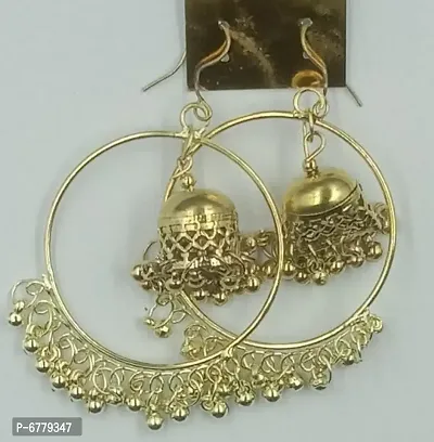 Dazzling Golden Round Earrings-thumb0