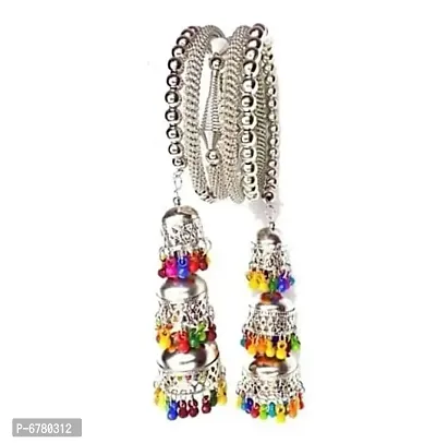 Stylish Silver Beads Work Bracelet(Multi)