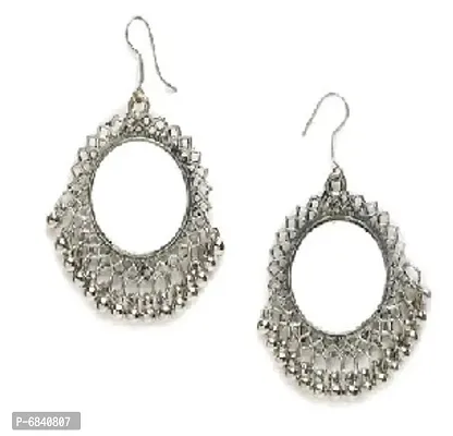 Shining Silver Round Mirror Earrings